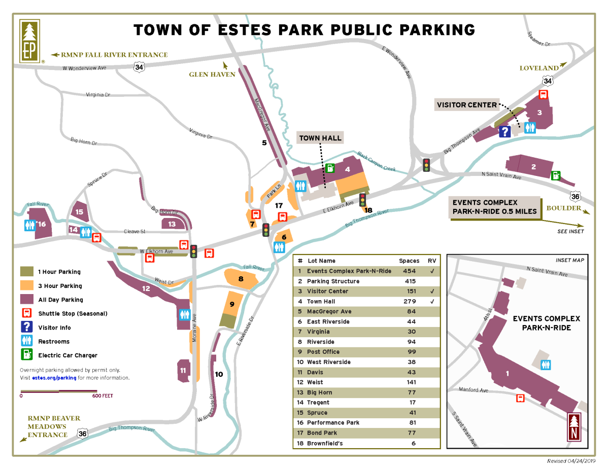 Town Of Estes Parking Map 2019 