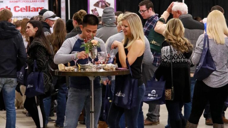 Attendees at the Estes Park Holiday Wine Festival