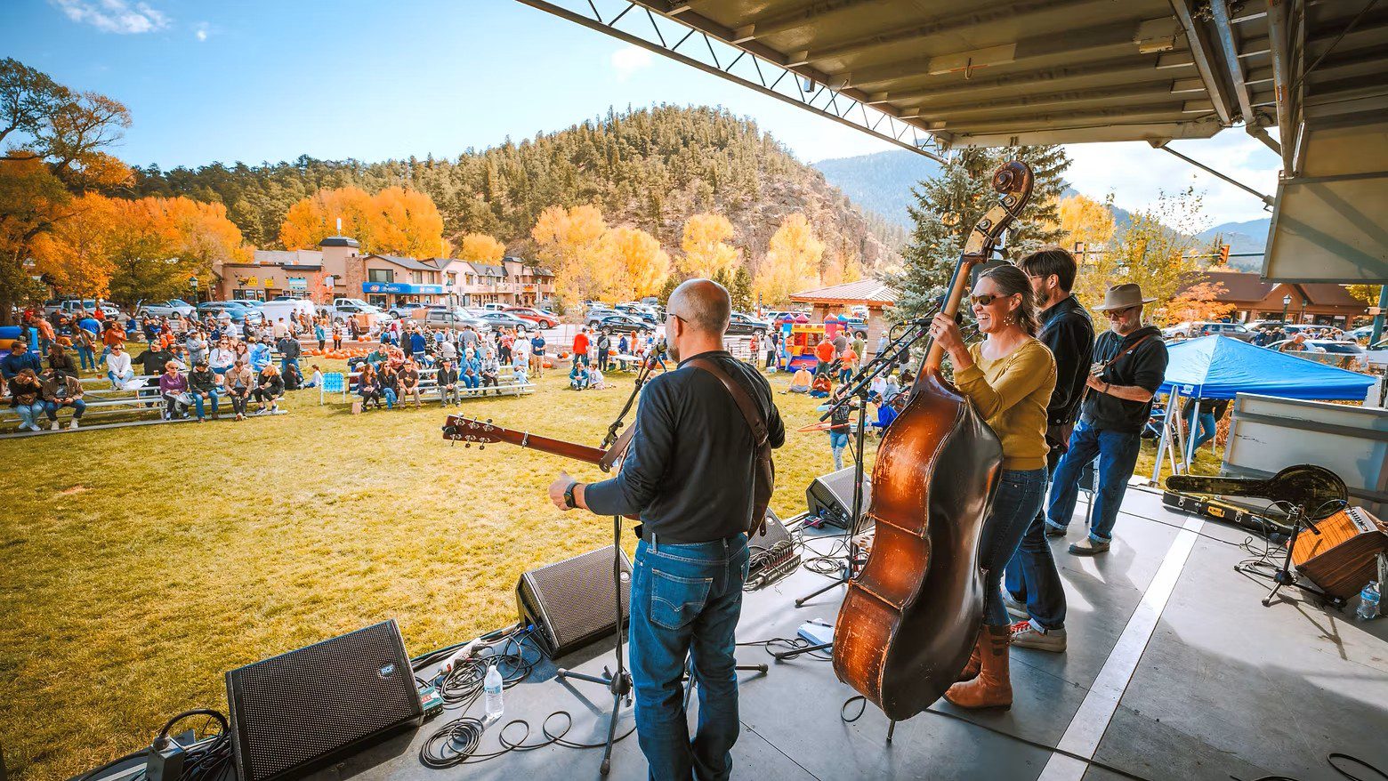 View looking out from the music stage at the Pumpkins and Pilsners fall festival